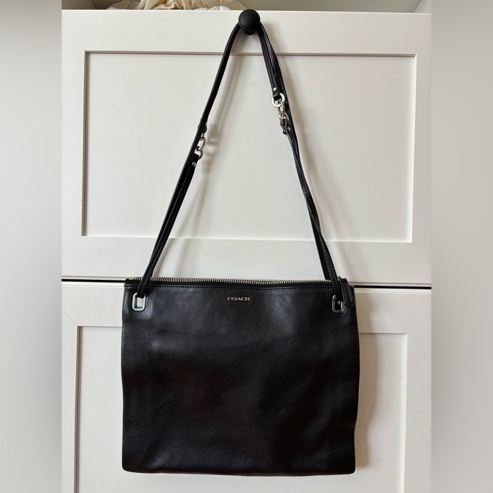 Coach Black Leather Convertible Crossbody or Shoulder Bag